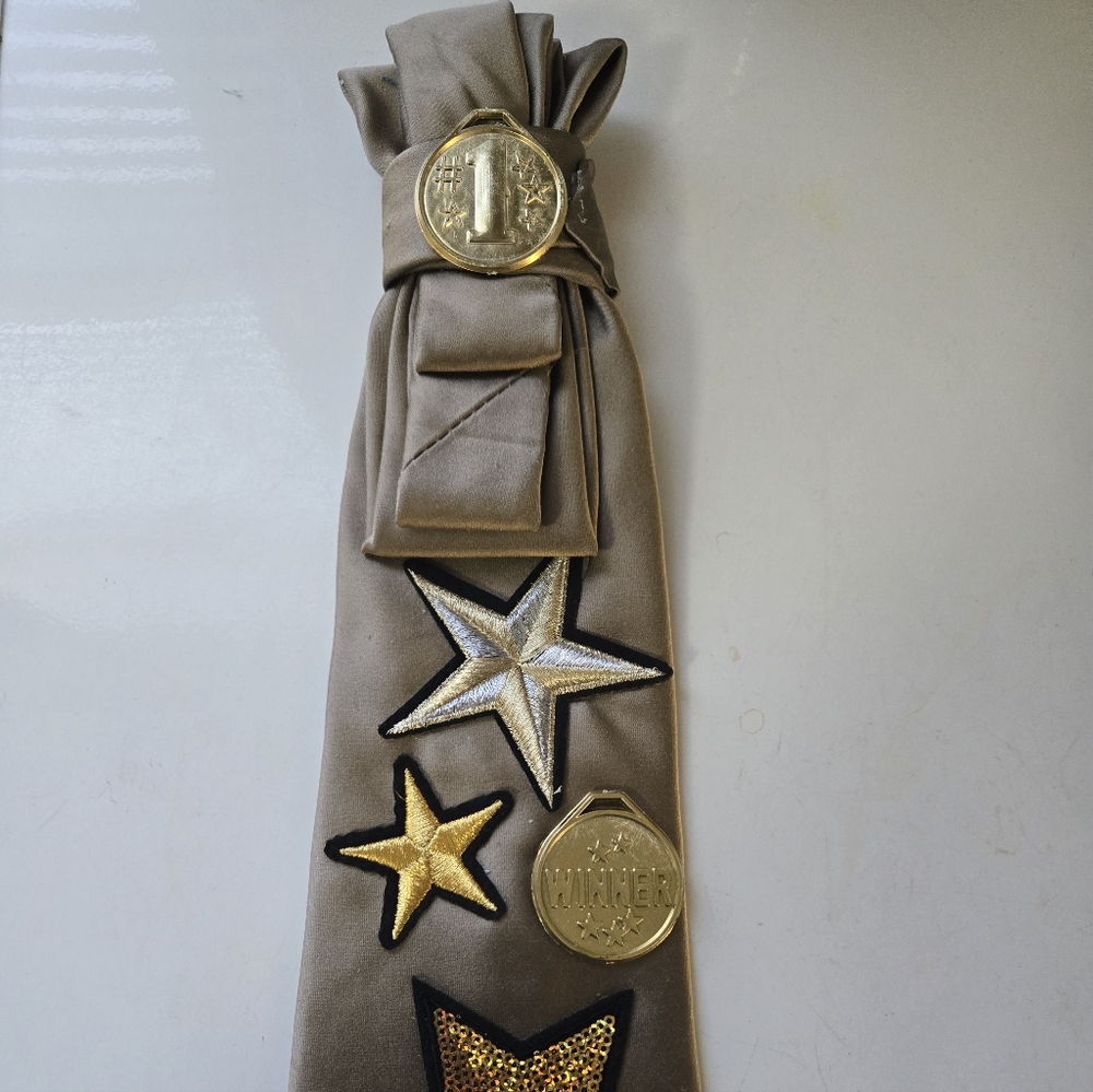 Stylish Tan Tie with Star Accents